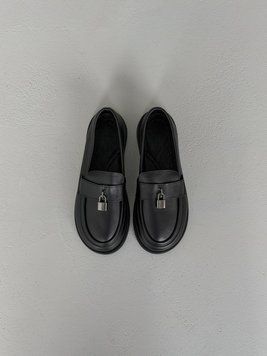 Натуральні шкіряні лофери barefoot чорні 11056-131206 фото