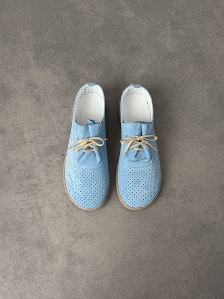 Жіночі мокасини barefoot замшеві блакитні 11596-117341 фото