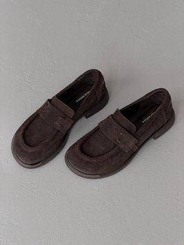 Лофери тм Olli Shoes з натуральних матеріалів замшеві коричневі 11669-133344 фото